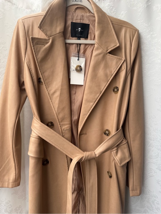 7 For All Mankind Jackets & Blazers - 7 for all mankind faux leather trench coat